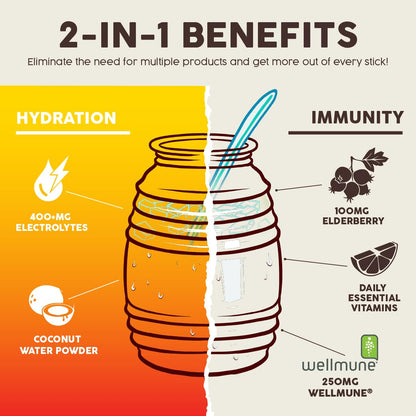 Salud 2-in-1 Hydration Packets + Immunity Electrolytes Powder, Mango - Agua Fresca Drink Mix, Elderberry, Dairy & Soy Free, Non-GMO, Gluten Free, - PrimeBioHealth - canada supplements