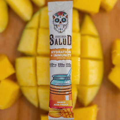 Salud 2-in-1 Hydration Packets + Immunity Electrolytes Powder, Mango - Agua Fresca Drink Mix, Elderberry, Dairy & Soy Free, Non-GMO, Gluten Free, - PrimeBioHealth - canada supplements