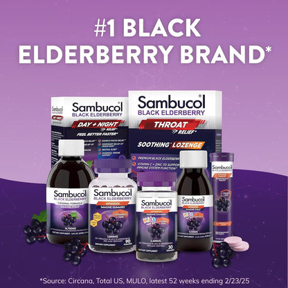 Sambucol Elderberry Gummies - Immune Support Supplement for Adults & Kids with Vitamin C & Zinc, Sambucol Elderberry - PrimeBioHealth - canada supplements