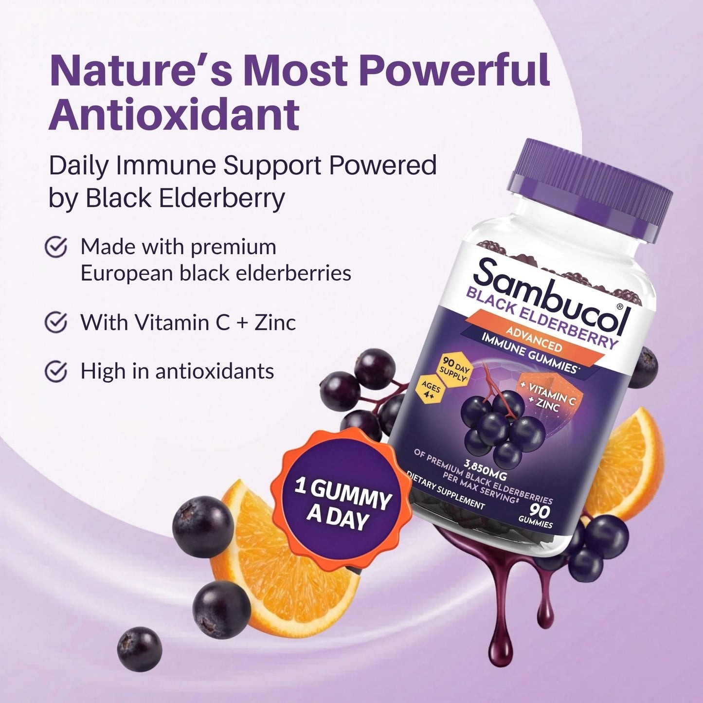 Sambucol Elderberry Gummies - Immune Support Supplement for Adults & Kids with Vitamin C & Zinc, Sambucol Elderberry - PrimeBioHealth - canada supplements