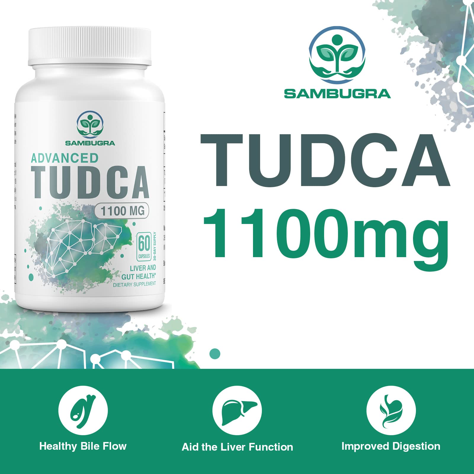 Sambugra TUDCA Liver Supplements 1100mg, 3rd Party Tested Ultra Strength Bile Salt TUDCA Supplement, Liver Support for Detox - PrimeBioHealth - canada supplements