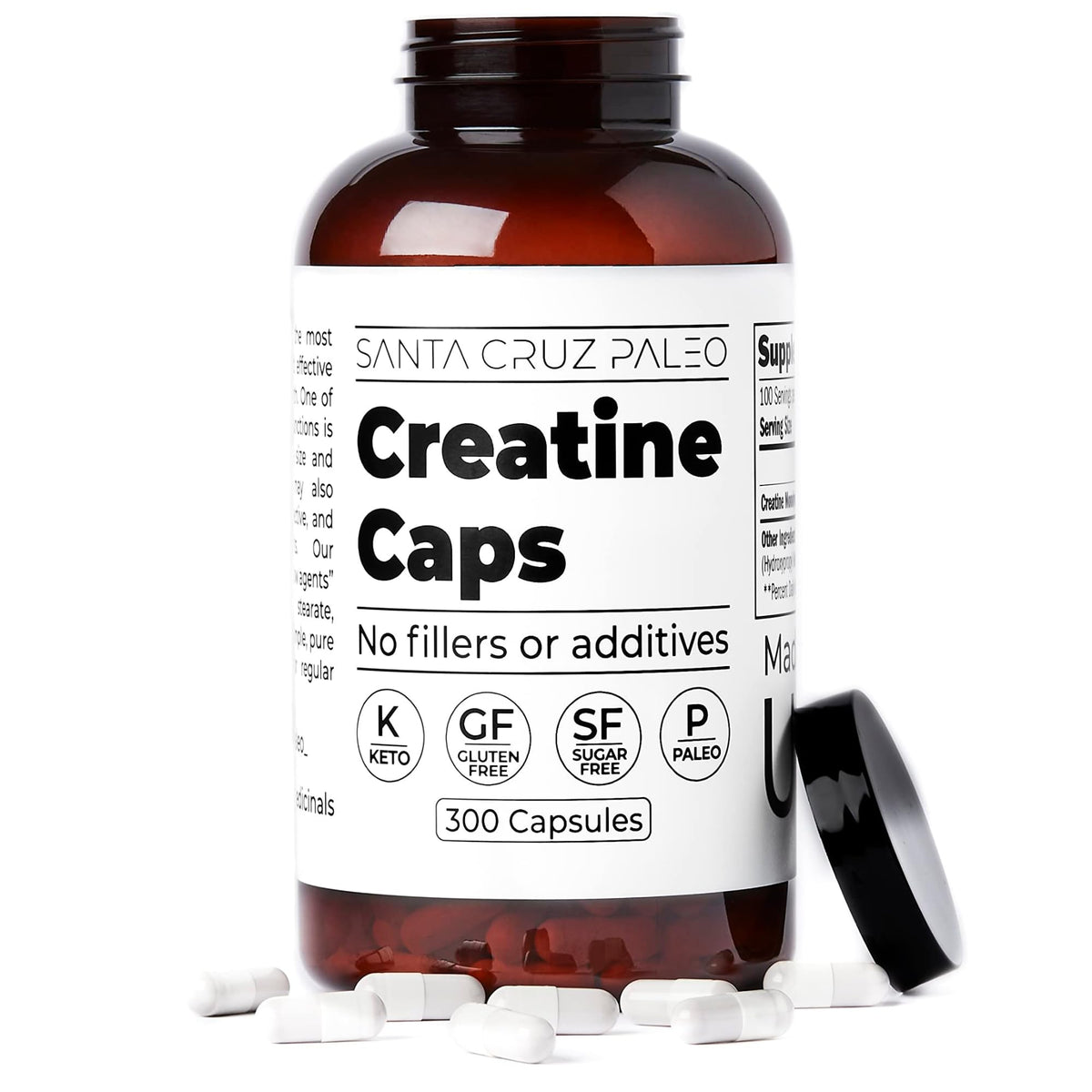 Santa Cruz Paleo Creatine Capsules, Supports Muscle Growth & Energy, Gluten Free, Keto, Sugar Free, Paleo, No Fillers or Additives, Creatine Monohydrate Pills, - PrimeBioHealth - canada supplements