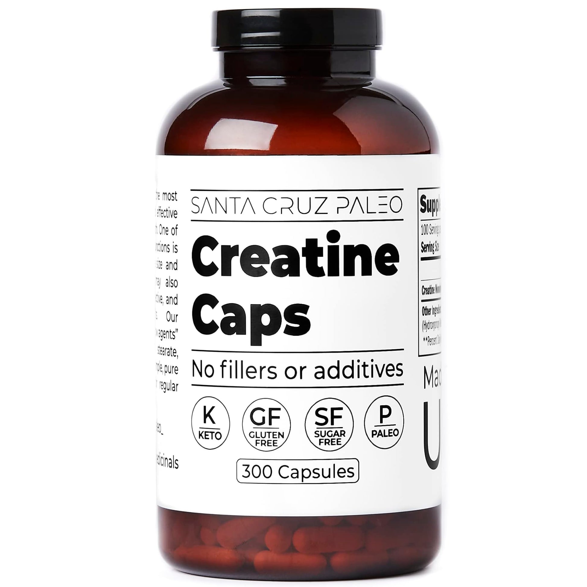Santa Cruz Paleo Creatine Capsules, Supports Muscle Growth & Energy, Gluten Free, Keto, Sugar Free, Paleo, No Fillers or Additives, Creatine Monohydrate Pills, - PrimeBioHealth - canada supplements