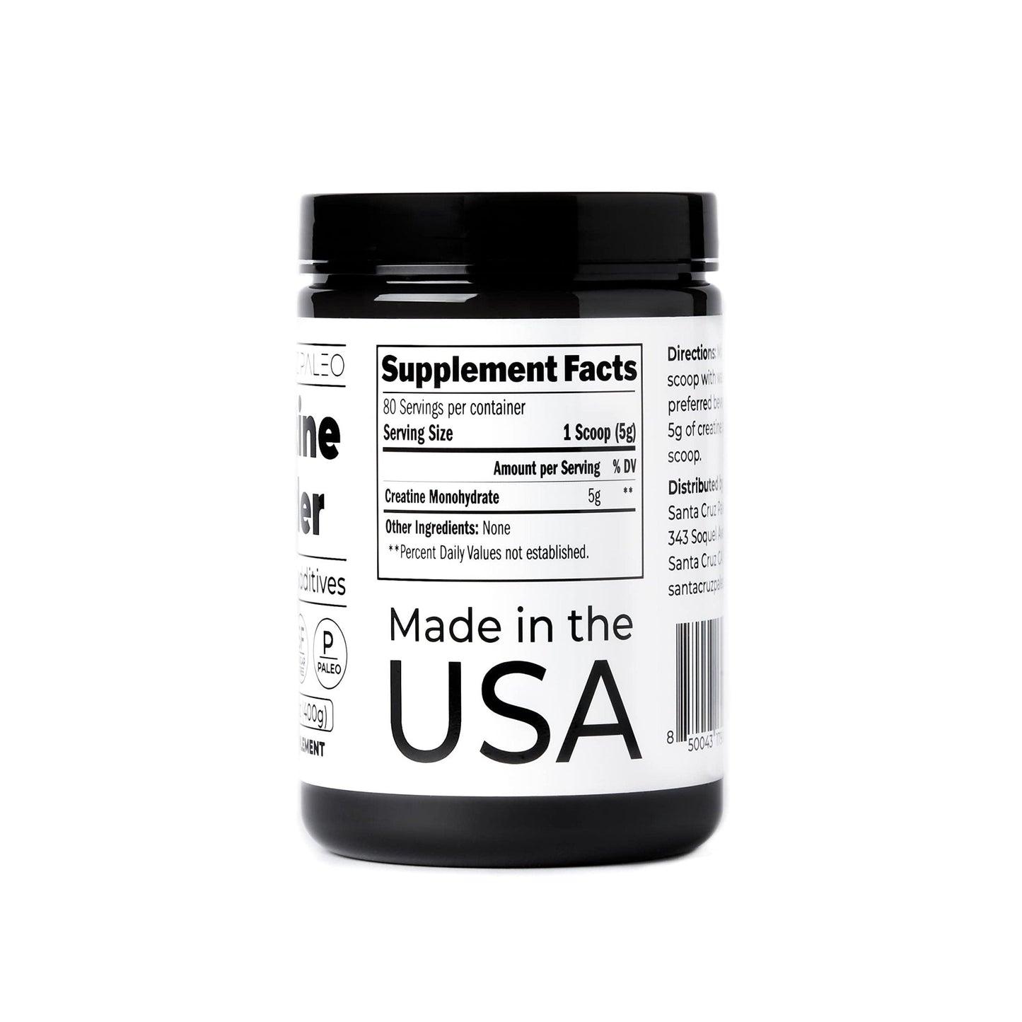 Santa Cruz Paleo, Creatine Monohydrate Powder Micronized, Unflavored Pre Workout and Muscle Support Supplement, Gluten Free Keto, Mix with Water or Shakes - PrimeBioHealth - canada supplements