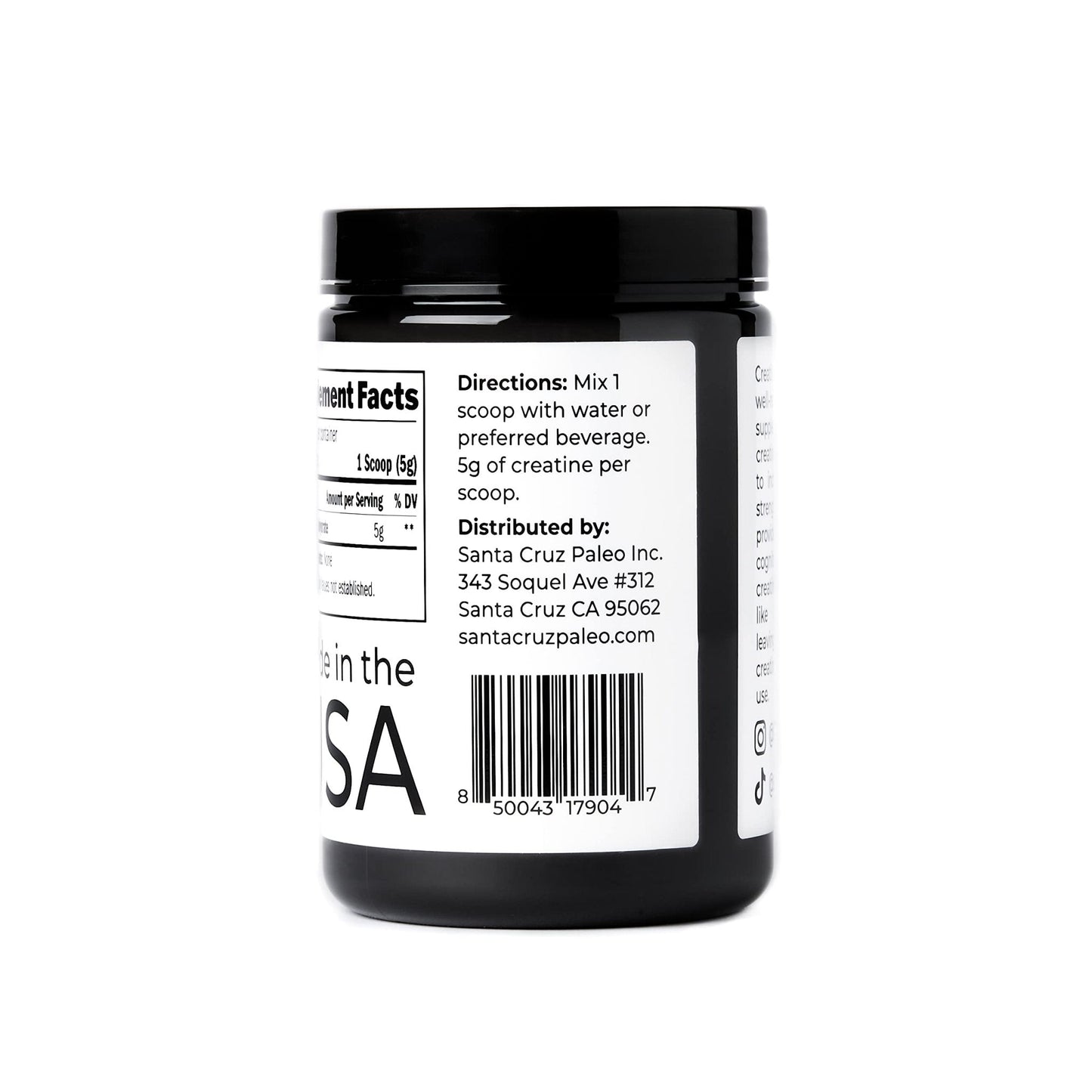 Santa Cruz Paleo, Creatine Monohydrate Powder Micronized, Unflavored Pre Workout and Muscle Support Supplement, Gluten Free Keto, Mix with Water or Shakes - PrimeBioHealth - canada supplements