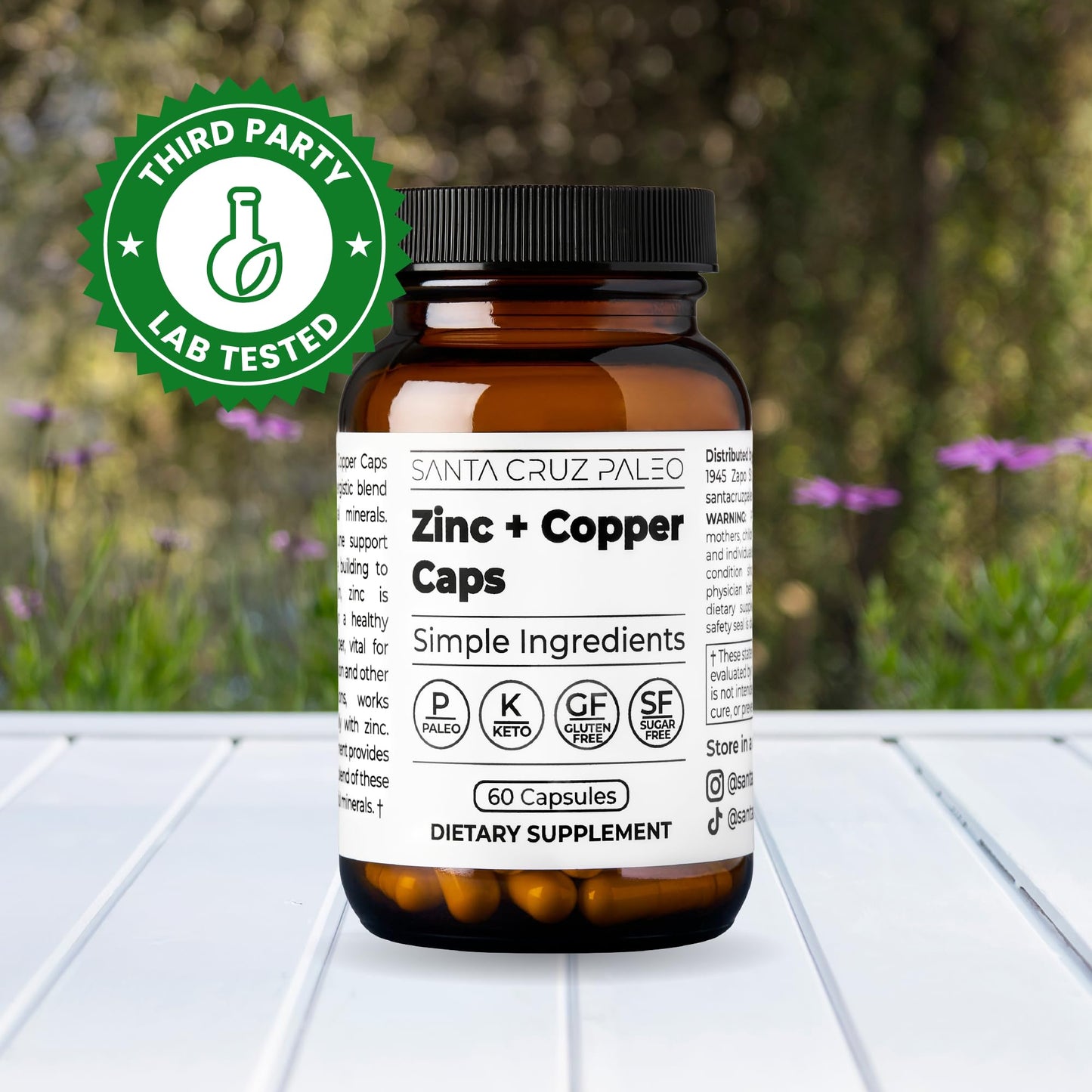 Santa Cruz Paleo, Zinc & Copper Mineral Supplement, High Absorption Formula, Zinc Supplement for Skin & Hair, L Methionine, Copper Gluconate, Trace Minerals - PrimeBioHealth - canada supplements