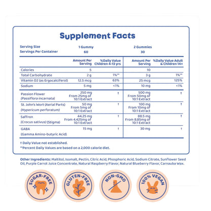 SAPHIRE HAPPY CHEWS Saffron Gummies for Kids | Supports Mood, Calm & Focus | Saffron Extract, Passionflower, St. John’s Wort & GABA - PrimeBioHealth - canada supplements