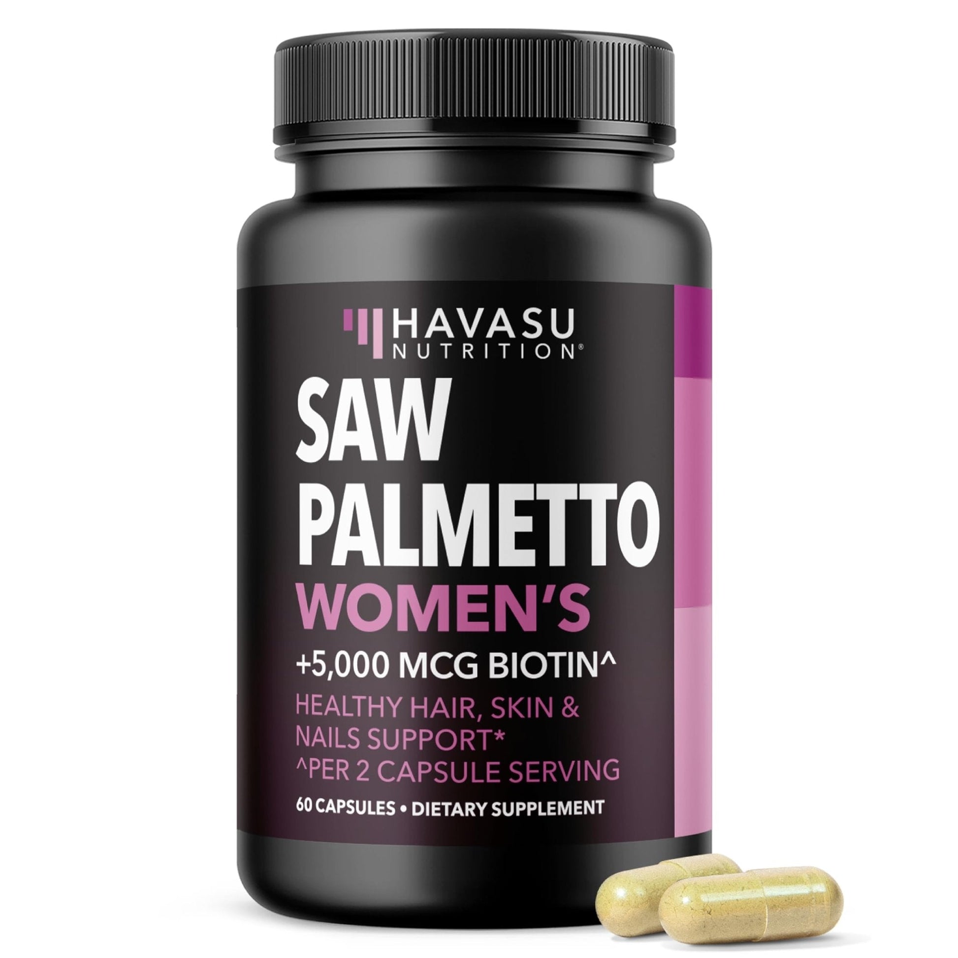 Saw Palmetto for Women with Biotin 5000mcg - Powerful DHT Blocker to Support Hair, Skin, and Nail Health - 60 Count - Vegan, Non-GMO Vitamin for Stronger, - PrimeBioHealth - canada supplements