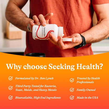 Seeking Health Optimal Man - Multivitamin Supplement with Zinc, Active Folate, & Alpha-Lipoic Acid - Multivitamin Supports Energy & Brain Health - Support Healthy Aging - PrimeBioHealth - canada supplements
