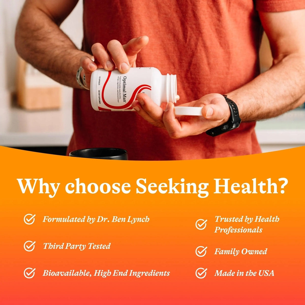 Seeking Health Optimal Man - Multivitamin Supplement with Zinc, Active Folate, & Alpha-Lipoic Acid - Multivitamin Supports Energy & Brain Health - Support Healthy Aging - PrimeBioHealth - canada supplements