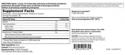 SFI Health Klaire Labs Galactomune Powder - Prebiotic Beta-Glucan & Galactooligosaccharides Immune Support (30 Servings, 150 Grams) - PrimeBioHealth - canada supplements
