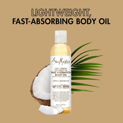 SheaMoisture Daily Hydration Body Oil Virgin Coconut Oil For Dry Skin Paraben Free 8 oz - PrimeBioHealth - canada supplements