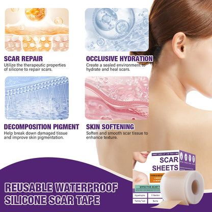 Silicone Scar Sheets,Silicone Scar Tape,Silicone Scar Removal Strips for Surgical,C-Section,Tummy Tuck,Keloid Scars - PrimeBioHealth - canada supplements