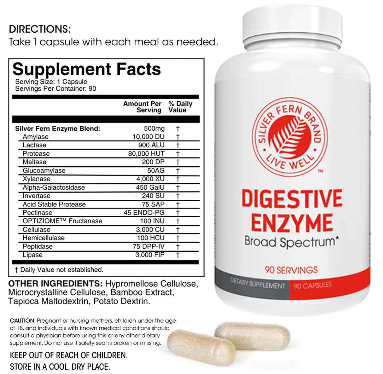 Silver Fern Brand Ultimate High Potency Digestive Enzyme Supplement - 2 Bottles - 100% Intestinal Coverage - Digestive Comfort - PrimeBioHealth - canada supplements