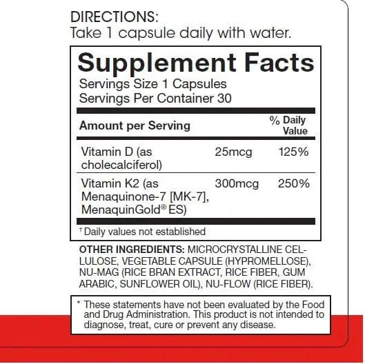 Silver Fern Vitamin K2-D3 Supplement Brand - Natural, Non-Synthetic - K2-7 as Menaquinone-7 (MK-7) - D3 as cholecalciferol - PrimeBioHealth - canada supplements