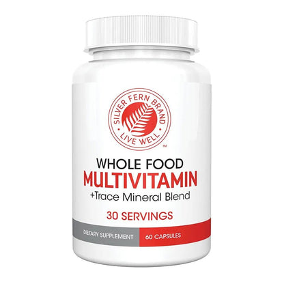 Silver Fern Whole Food Daily Multi Vitamin w/Trace Mineral Blend Supplement - 1 Bottle - 60 Vegicaps - 30 Day Supply - Natural - PrimeBioHealth - canada supplements