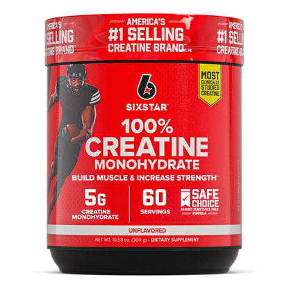 Six Star 100% Creatine Monohydrate Powder - Unflavored Micronized Creatine Monohydrate Supplement for Workout Performance, Muscle Building & Strength - PrimeBioHealth - canada supplements