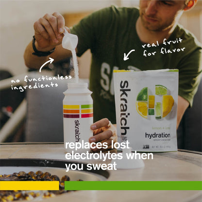 Skratch Labs Hydration Sports Drink Mix – Real‑Fruit Electrolyte Powder for Fast Hydration & Endurance | Lemon & Lime | 20 Servings | Vegan, Non‑GMO, Clean Ingredients - PrimeBioHealth - canada supplements