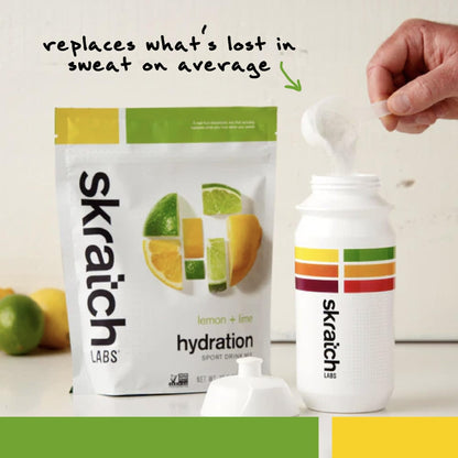 Skratch Labs Hydration Sports Drink Mix – Real‑Fruit Electrolyte Powder for Fast Hydration & Endurance | Lemon & Lime | 20 Servings | Vegan, Non‑GMO, Clean Ingredients - PrimeBioHealth - canada supplements