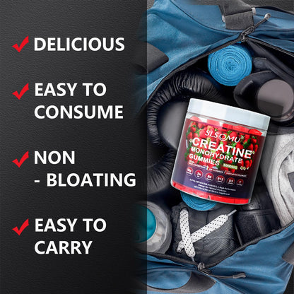 Slsomu Creatine Gummies for Women, 5000mg Pre-Workout Muscle Strength & Energy Support, 0 Sugar Creatine Gummy with L-Taurine, Zinc - PrimeBioHealth - canada supplements