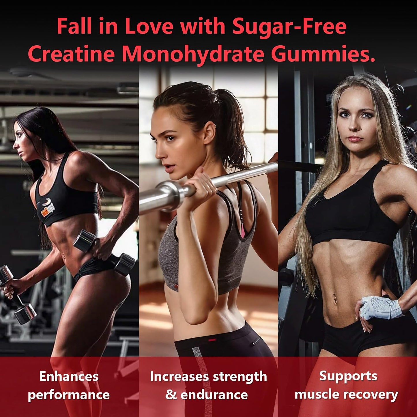 Slsomu Creatine Gummies for Women, 5000mg Pre-Workout Muscle Strength & Energy Support, 0 Sugar Creatine Gummy with L-Taurine, Zinc - PrimeBioHealth - canada supplements