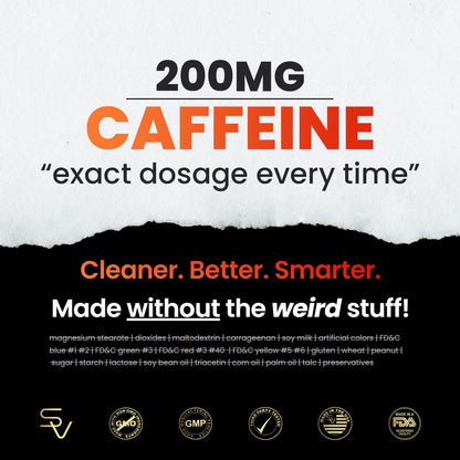 SmarterVitamins 200mg Caffeine Pills - MCT Oil from 100% Coconuts + 100mg L-Theanine, Energy and Focus - PrimeBioHealth - canada supplements