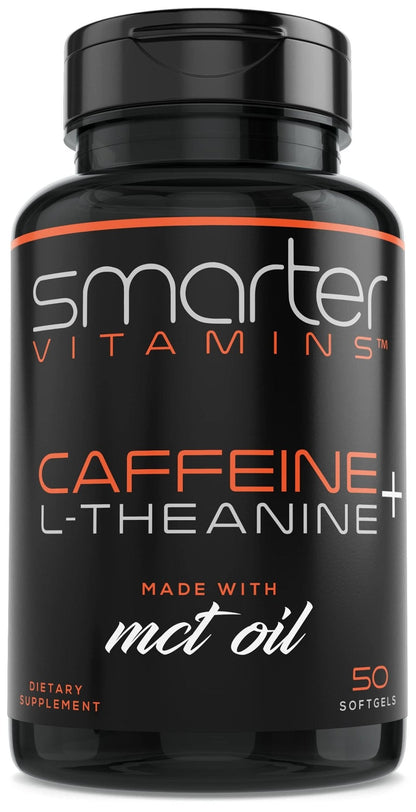 SmarterVitamins 200mg Caffeine Pills - MCT Oil from 100% Coconuts + 100mg L-Theanine, Energy and Focus - PrimeBioHealth - canada supplements