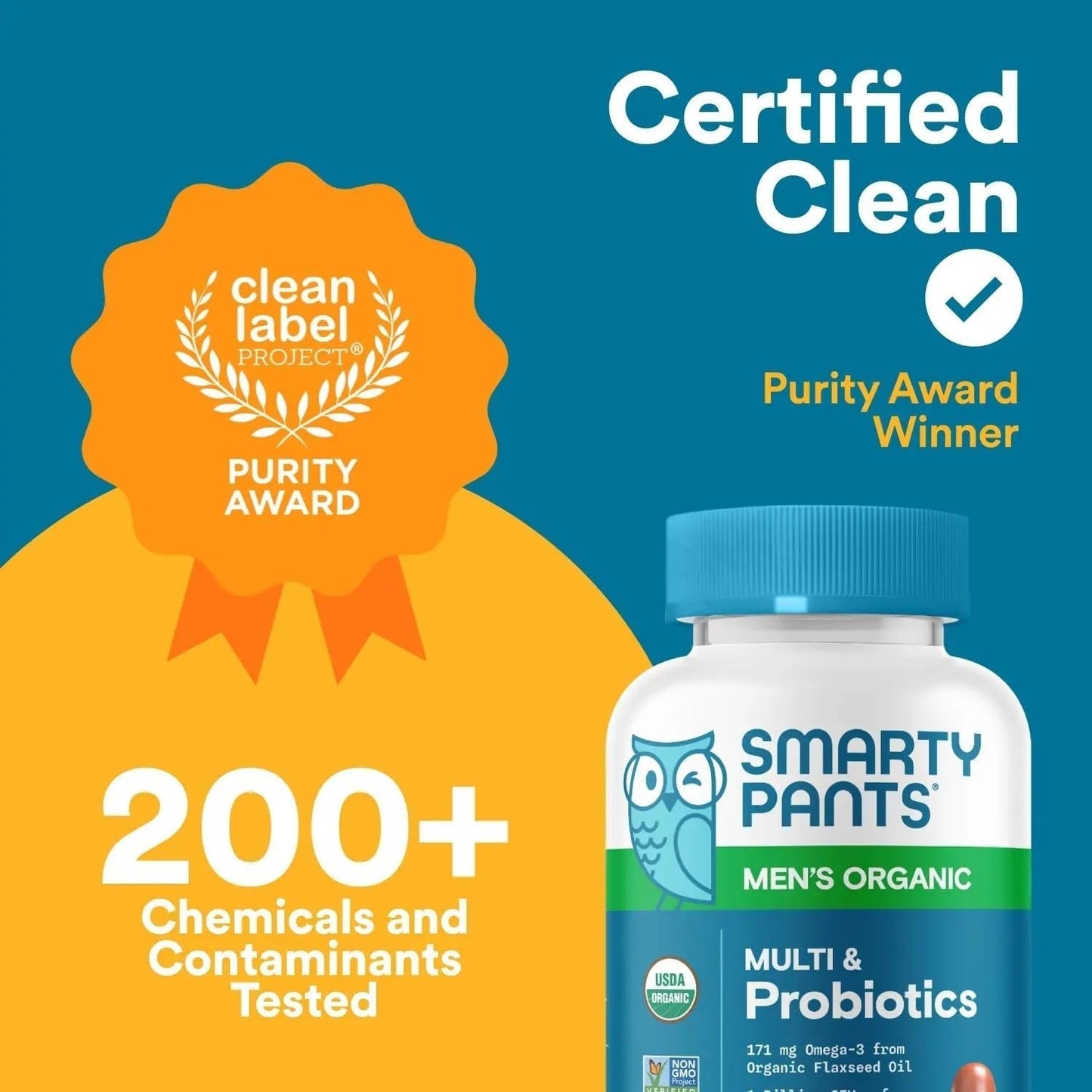 SmartyPants Multivitamin for Men, Organic Gummies: Probiotics, CoQ10, Methylfolate, Omega 3 (ALA), Vitamin D3, C, Vitamin B12 - PrimeBioHealth - canada supplements