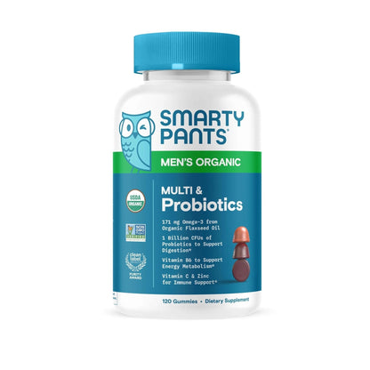 SmartyPants Multivitamin for Men, Organic Gummies: Probiotics, CoQ10, Methylfolate, Omega 3 (ALA), Vitamin D3, C, Vitamin B12 - PrimeBioHealth - canada supplements