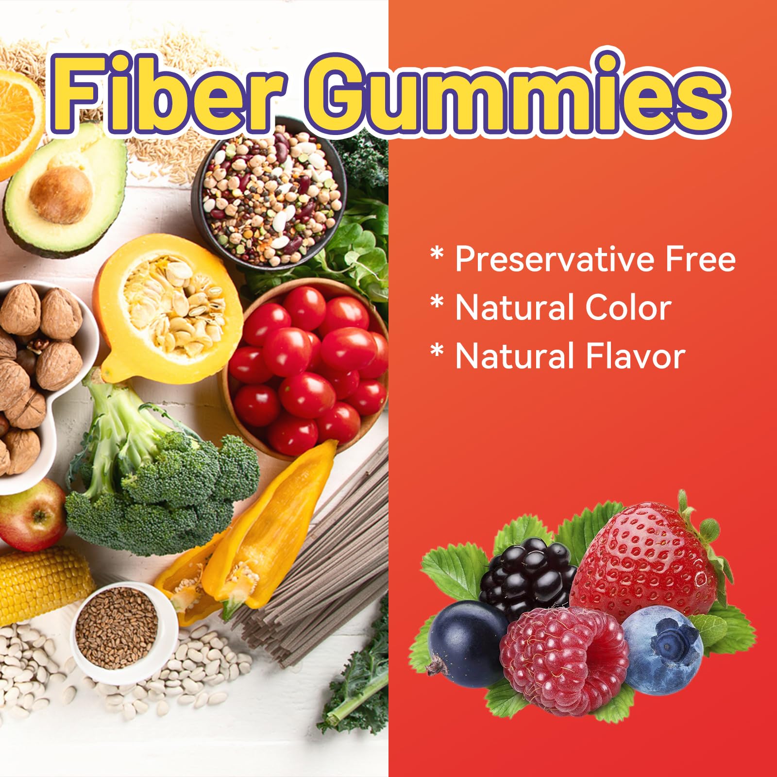 SmildeHeal Fiber Gummies, Dietary Fiber, for Women and Men, Gut Health Support, Non-GMOs, Non-Gluten, Vegan, Mixed Berry and Strawberry Flavor, 60 Count Gummies - PrimeBioHealth - canada supplements