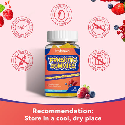 SmildeHeal Probiotic Gummies for Digestive Health - 10 Billion CFU Bacillus Coagulans - Vegan & Non-GMO - Immune & Digestive Support for Men & Women - PrimeBioHealth - canada supplements