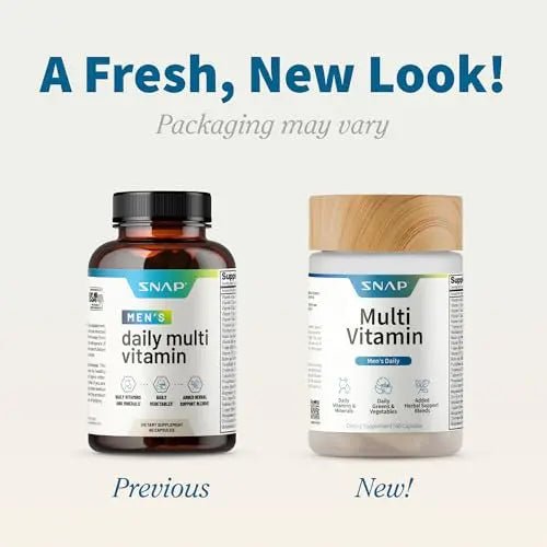 Snap Supplements Men's Multivitamins - Daily Vitamins & Minerals for Men - Vitamin D, B12, Zinc, Herbs & Vitamin C - PrimeBioHealth - canada supplements