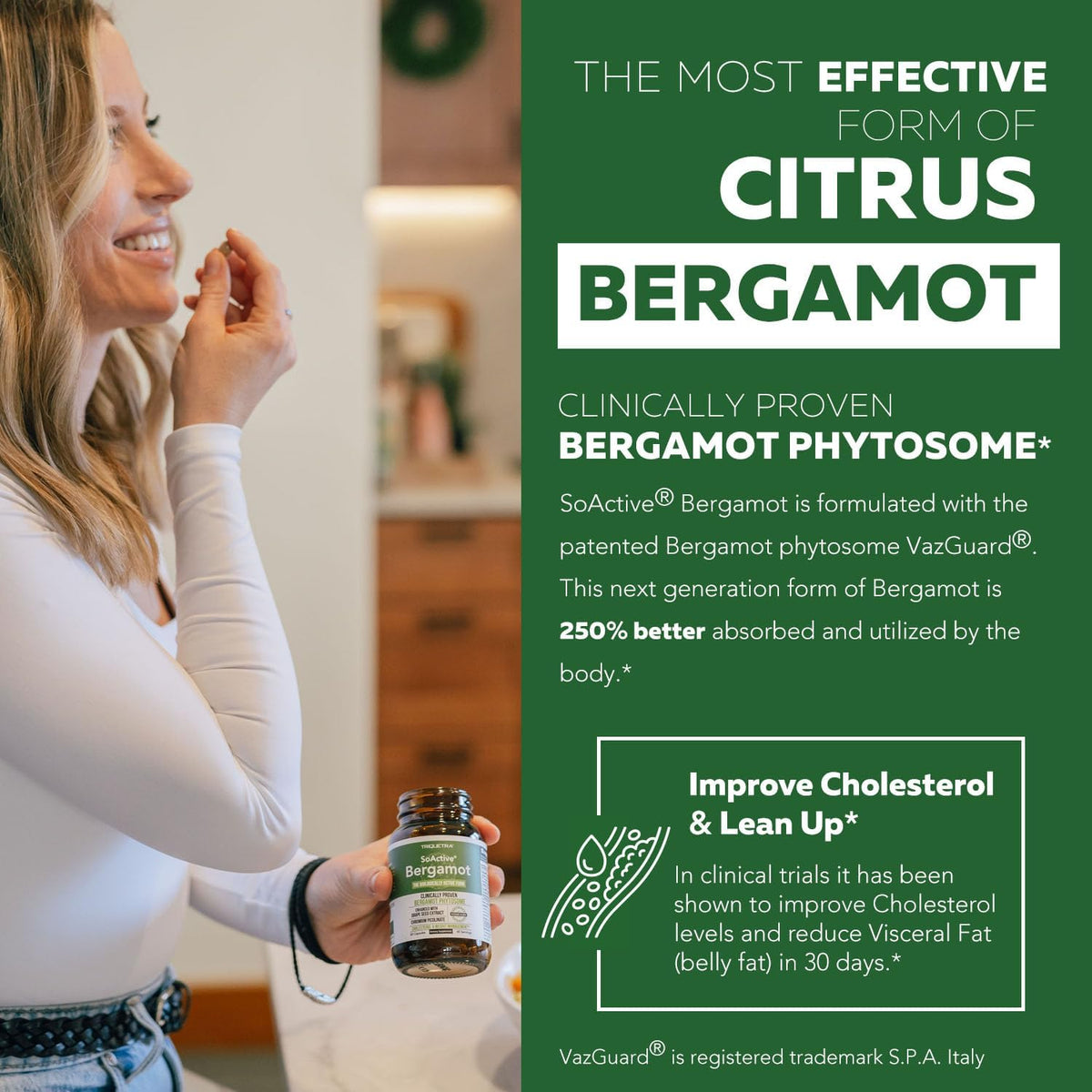 SoActive Bergamot: 2.5X More Effective, Italian Citrus Bergamot Phytosome - Clinically Validated | Enhanced with Grape Seed Extract - Supports Cholesterol & Weight Management (60 Capsules) - PrimeBioHealth - canada supplements