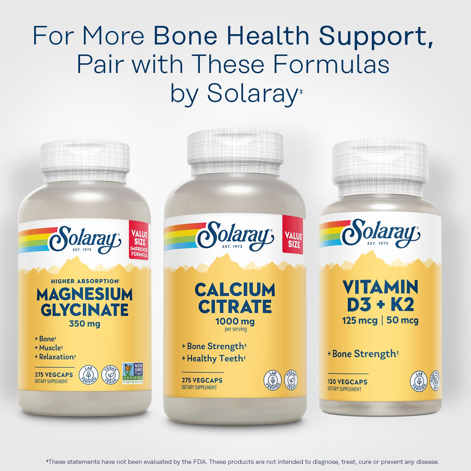 Solaray Calcium Citrate 1000mg - Chelated Calcium Supplement - Supports Bone Strength and Healthy Teeth - Easy to Digest - PrimeBioHealth - canada supplements