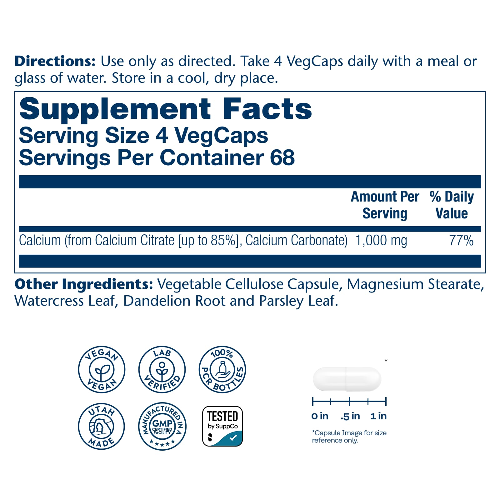 Solaray Calcium Citrate 1000mg - Chelated Calcium Supplement - Supports Bone Strength and Healthy Teeth - Easy to Digest - PrimeBioHealth - canada supplements