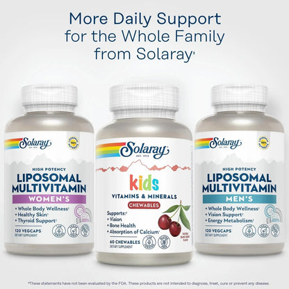 SOLARAY Childrens Vitamins & Minerals Complete Multivitamin for Kids Great Black Cherry Flavor - PrimeBioHealth - canada supplements