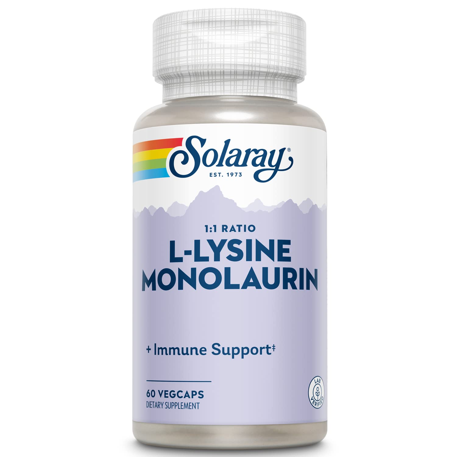SOLARAY L-Lysine Monolaurin Immune Support Supplement, 1:1 Ratio for Immune System Function, 500 mg Each, 60-Day Money Back Guarantee - PrimeBioHealth - canada supplements