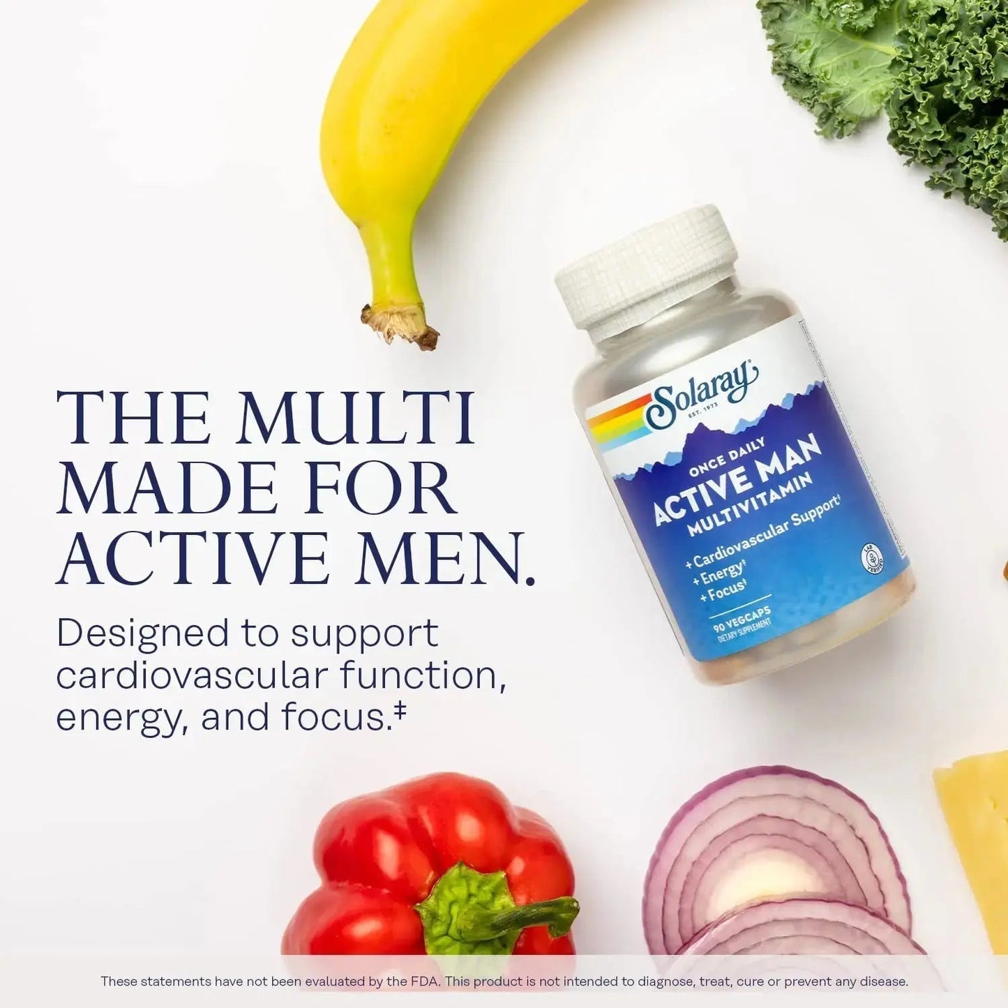 SOLARAY Once Daily Active Man Multivitamin - Cellular Energy and Immune Support Supplement w/Vitamin D, Vitamin C, B12, B6, Zinc, Lutein - PrimeBioHealth - canada supplements