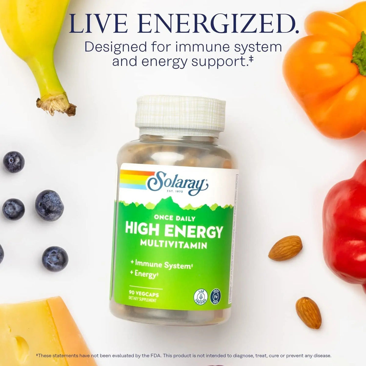 SOLARAY Once Daily High Energy Multivitamin, Iron Free, Immune System and Energy Support, Whole Food and Herb Base Ingredients - PrimeBioHealth - canada supplements