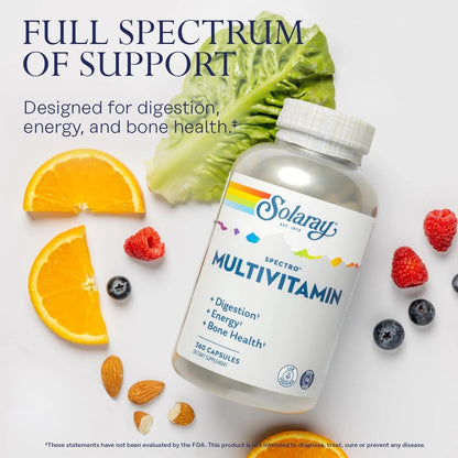 SOLARAY Spectro Multivitamin with Iron - Multi Vitamin with Calcium, Magnesium, Energizing Greens, Herbs & Digestive Enzymes - PrimeBioHealth - canada supplements