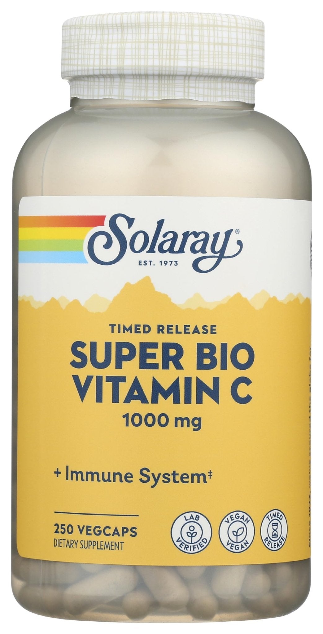 SOLARAY Super Bio Vitamin C 1000mg, Buffered, Two-Stage Timed Release with Bioflavonoids, Immune Support Supplement, High Absorption, Vegan, 60-Day Guarantee – 250 VegCaps - PrimeBioHealth - canada supplements