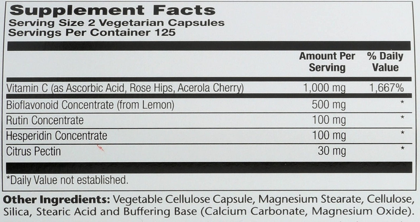 SOLARAY Super Bio Vitamin C 1000mg, Buffered, Two-Stage Timed Release with Bioflavonoids, Immune Support Supplement, High Absorption, Vegan, 60-Day Guarantee – 250 VegCaps - PrimeBioHealth - canada supplements