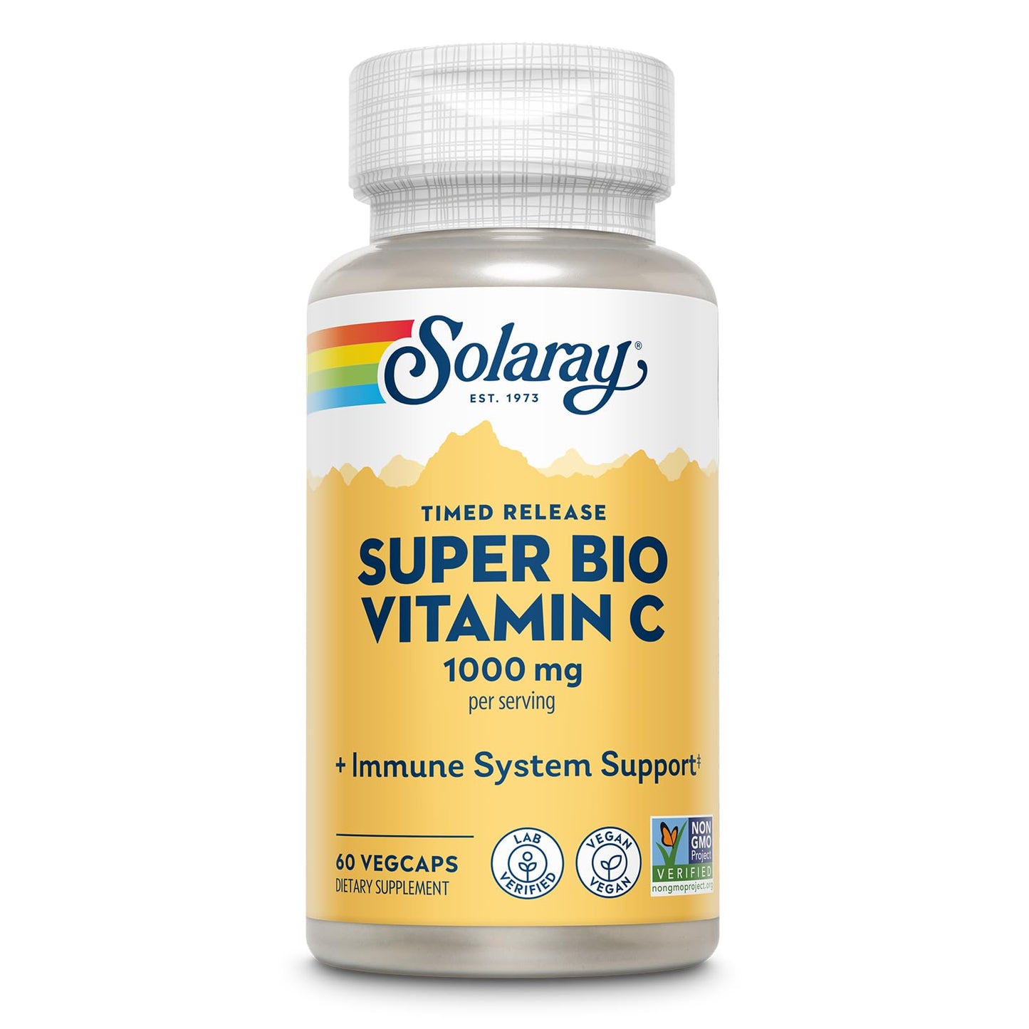 SOLARAY Super Bio Vitamin C 1000mg, Buffered, Two-Stage Timed Release with Bioflavonoids, Immune Support Supplement, High Absorption, Vegan, 60-Day Guarantee – 250 VegCaps - PrimeBioHealth - canada supplements