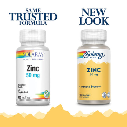 Solaray Zinc 50mg Immune Support Capsules, 100 Count, Vegan, Pumpkin Seed - PrimeBioHealth - canada supplements