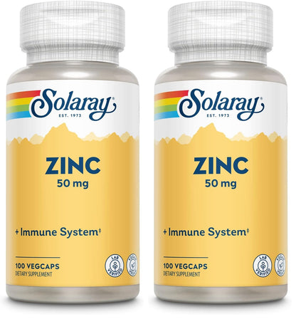 Solaray Zinc 50mg Immune Support Capsules, 100 Count, Vegan, Pumpkin Seed - PrimeBioHealth - canada supplements