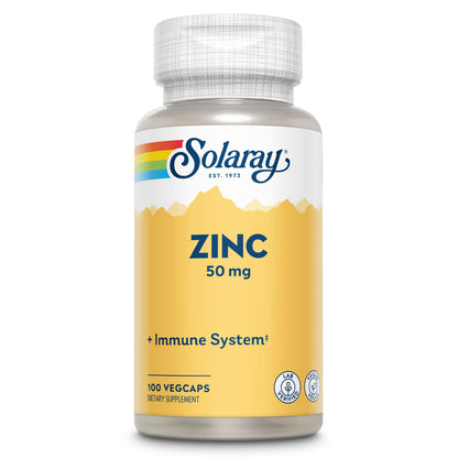 Solaray Zinc 50mg Immune Support Capsules, 100 Count, Vegan, Pumpkin Seed - PrimeBioHealth - canada supplements