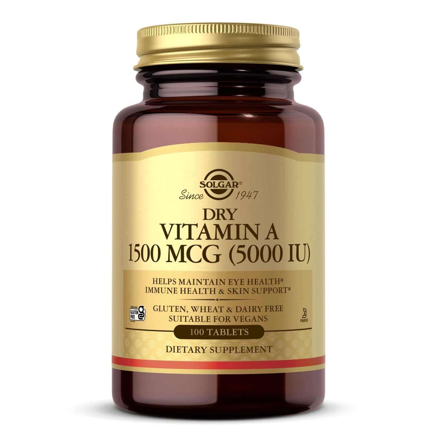 Solgar Dry Vitamin A 1500 mcg (5000 IU), 100 Tablets - Supports Healthy Eyes, Skin & Immune System - Non-GMO, Vegan, Gluten Free, - PrimeBioHealth - canada supplements