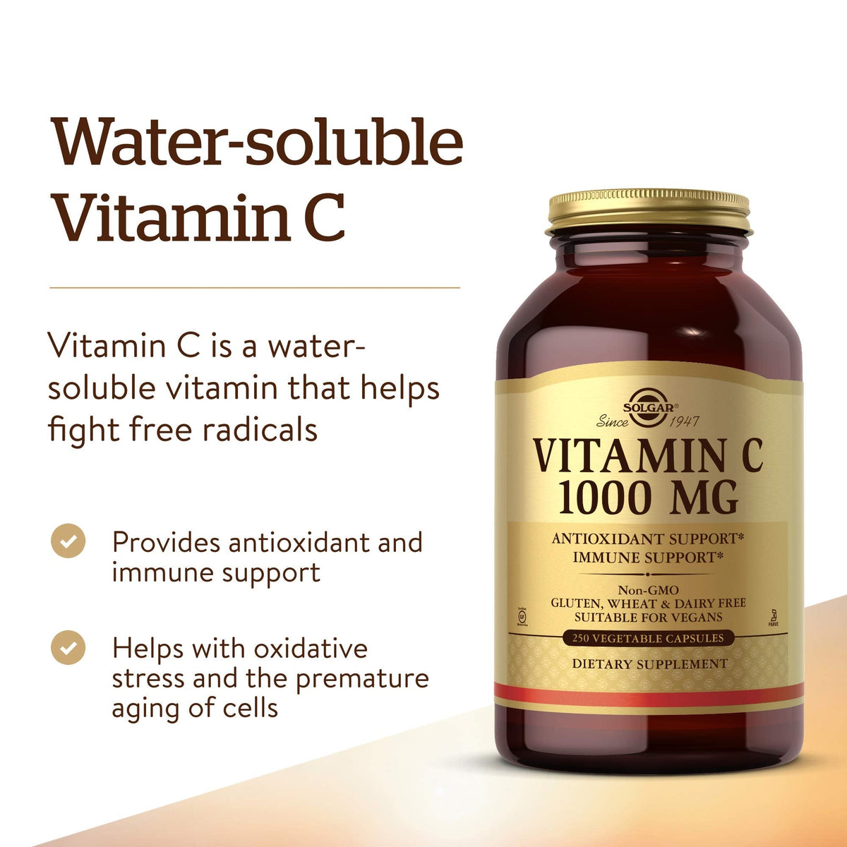 Solgar Vitamin C 1000 mg, 250 Vegetable Capsules - Antioxidant & Immune Support - Overall Health - Healthy Skin & Joints - Bioflavonoids Supplement - PrimeBioHealth - canada supplements