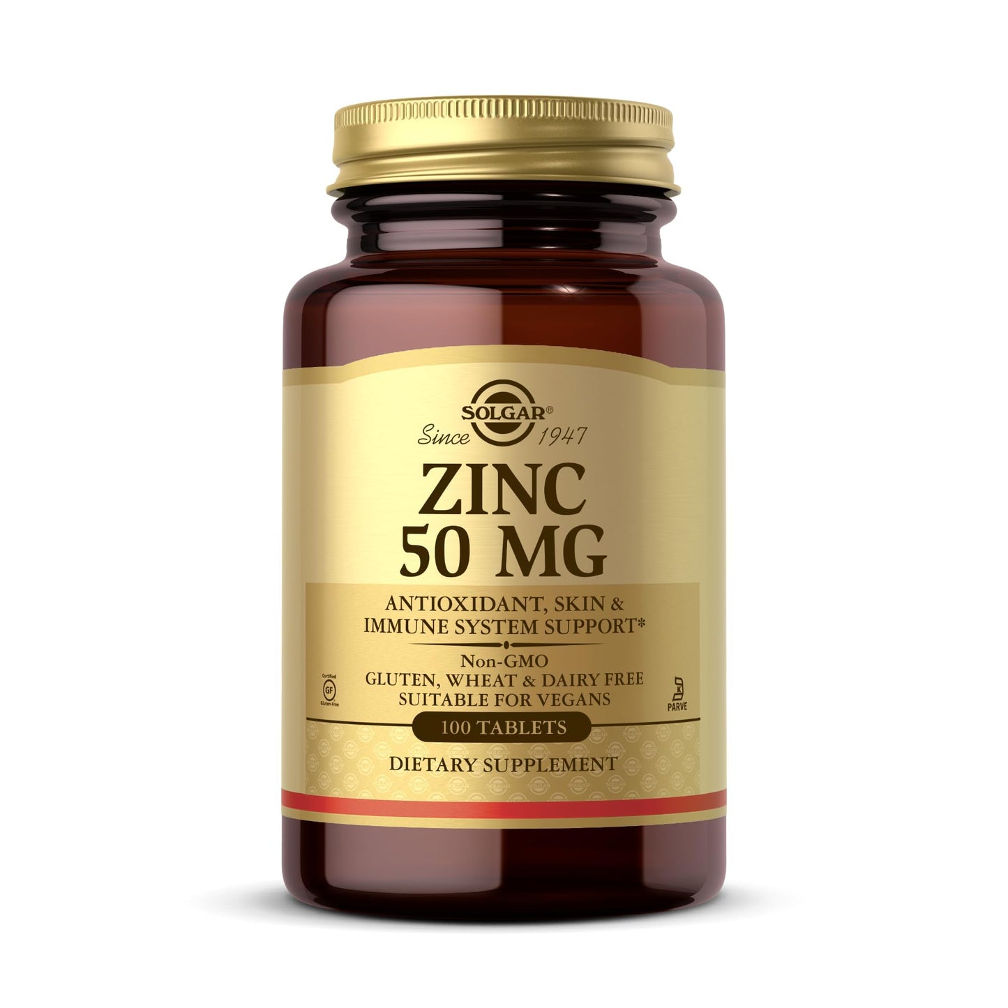 Solgar Zinc 50 mg, 100 Tablets - Zinc for Healthy Skin, Taste & Vision - Immune System & Antioxidant Support - Supports Cell Growth & DNA Formation - PrimeBioHealth - canada supplements