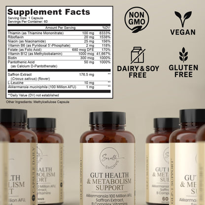 SORELLE SHOPPE Akkermansia Muciniphila Probiotic + Saffron + B Complex | Core Gut Health & Daily Wellness | Mood & Metabolism Support - PrimeBioHealth - canada supplements
